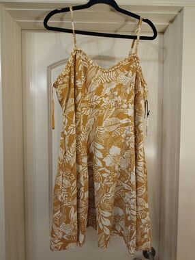 Sincerely Jules Mustard Yellow Floral Mini Dress